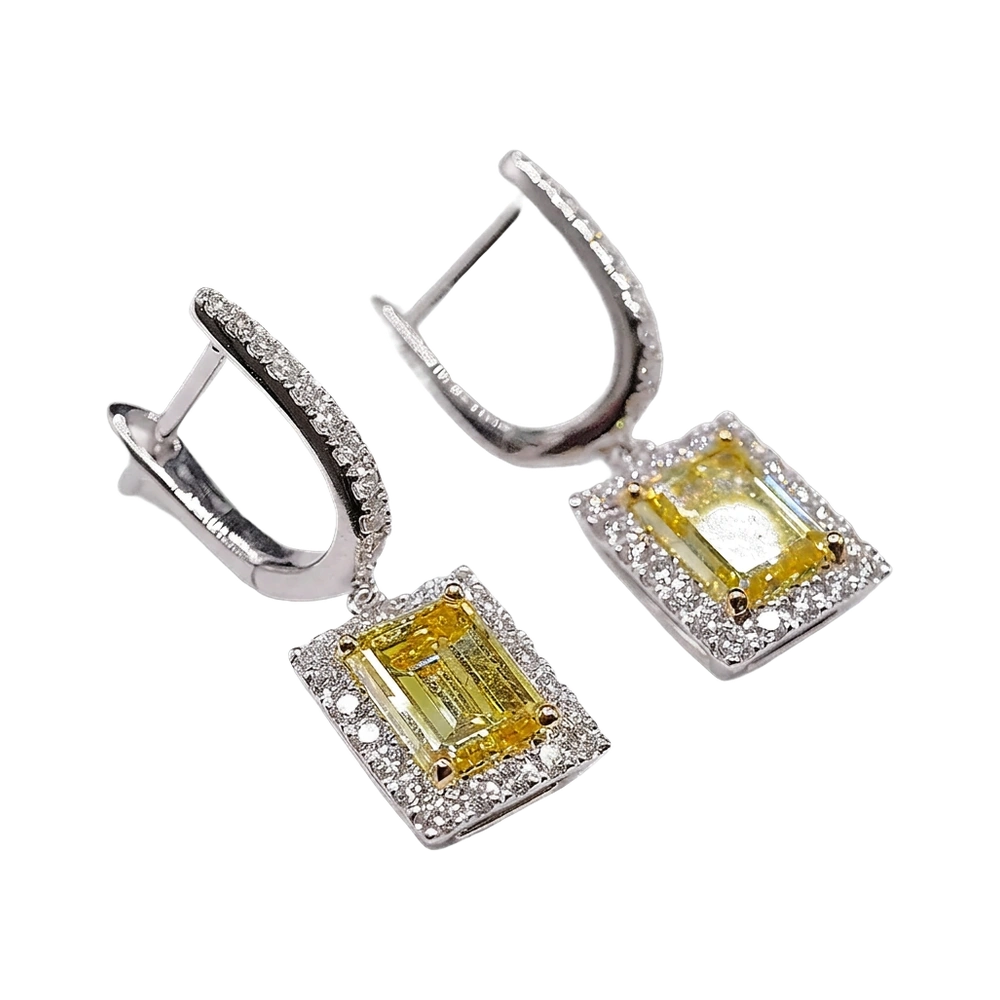 CS Drop Earrings Halo Pavé