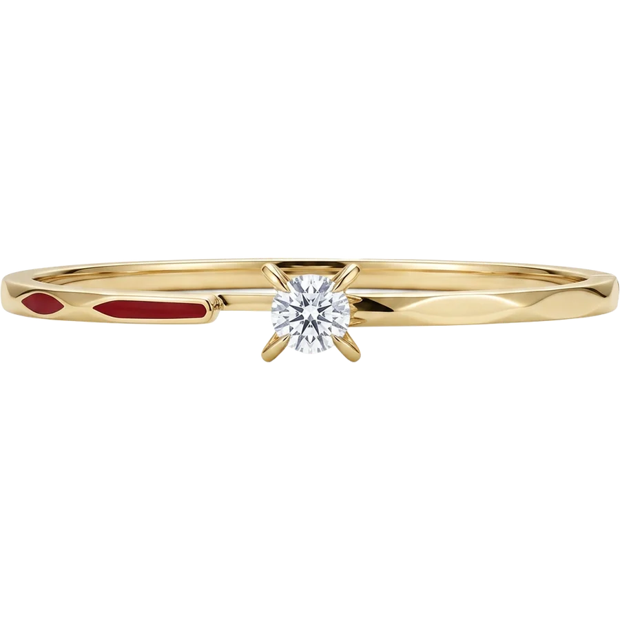 RD Nova Hydra Chroma Bangle SOL-o in yellow gold with red enamel