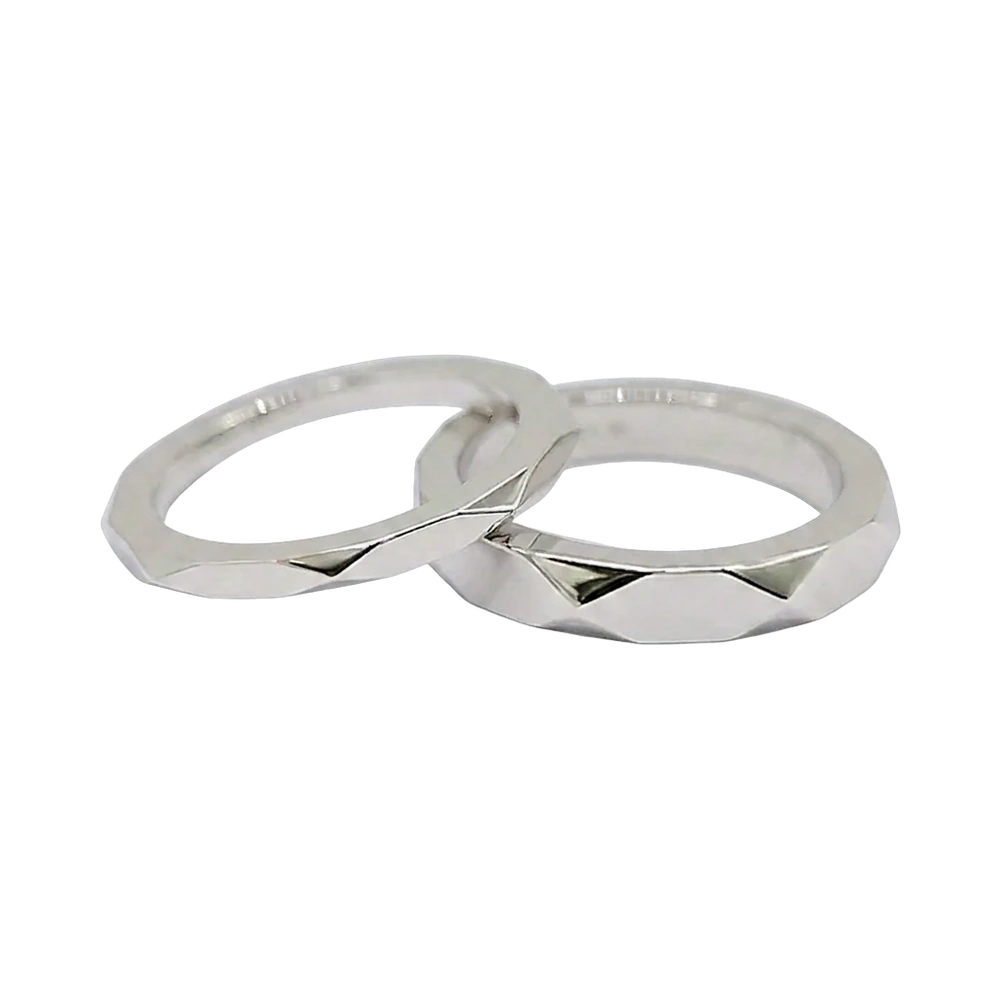 Origami Facet Band · White Gold