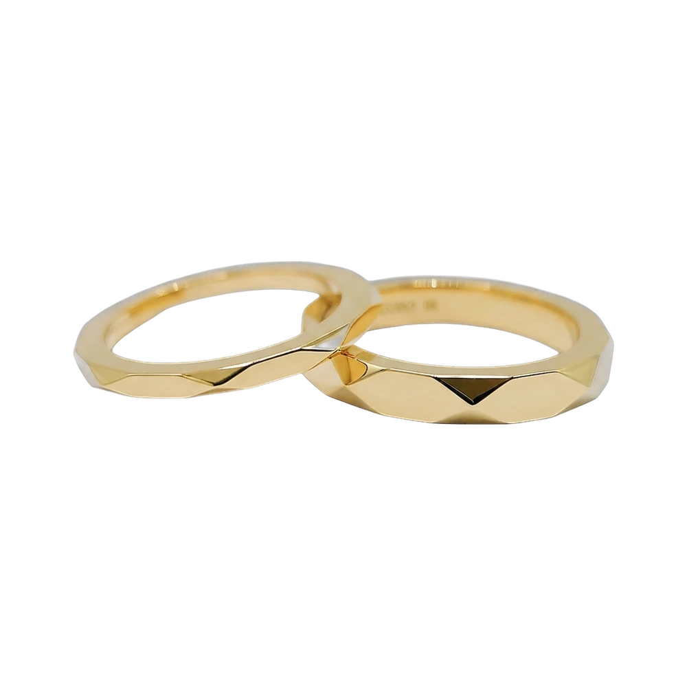 Origami Facet Band · Yellow Gold